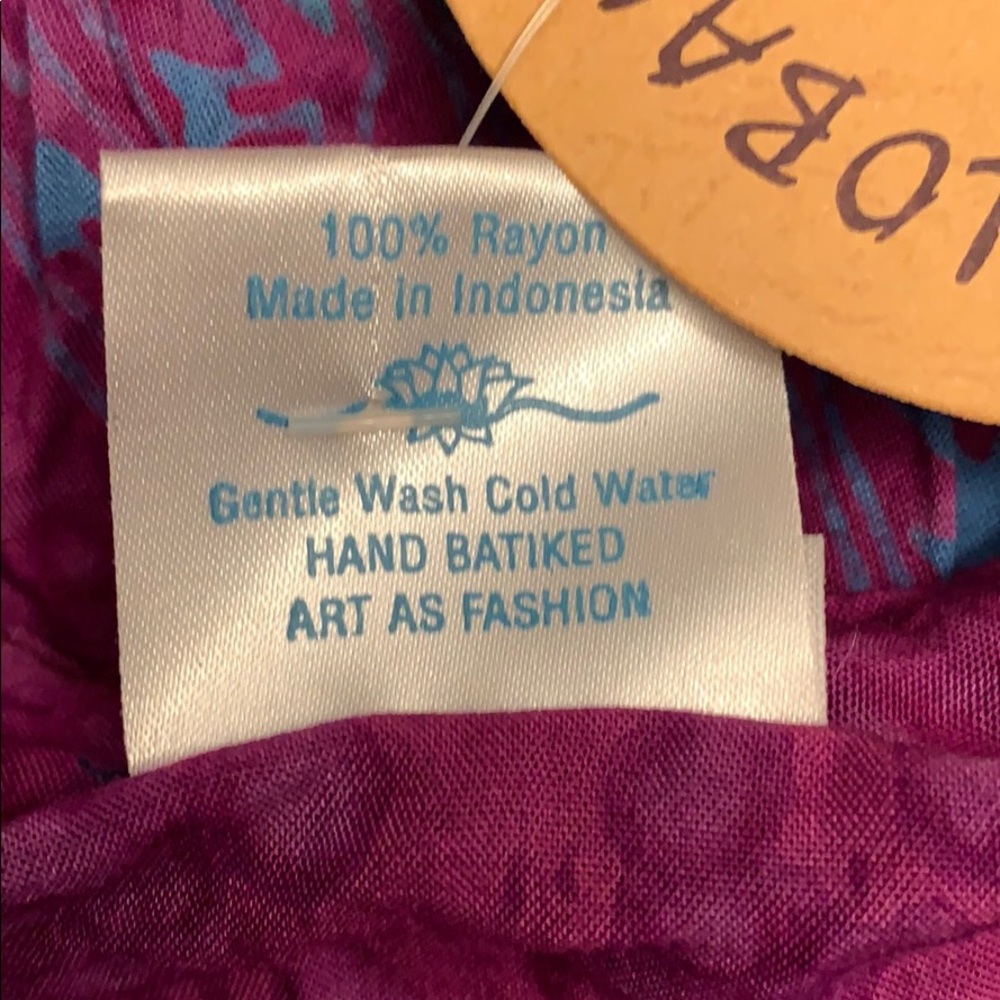 Global Village batik dress S purple blue NWT - Picture 8 of 8